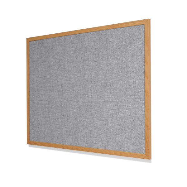 Guilford of Maine FR701 Blue Papier Cork Board with Narrow Red Oak Frame